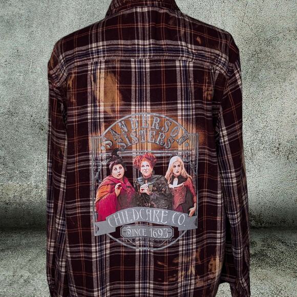 Hocus Pocus Witches Custom Flannel Shirt, Halloween Large - Picture 3 of 9